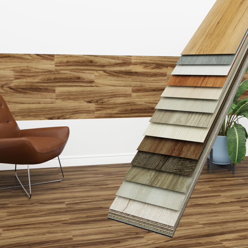 Hexim - Vinyldielen 0,97m² selbstklebend pvc Wandverkleidung Bodenbelag Holzoptik 91x15cm Paneele: 7 Dielen / 0.97 m², 4101-25 Walnut Brown