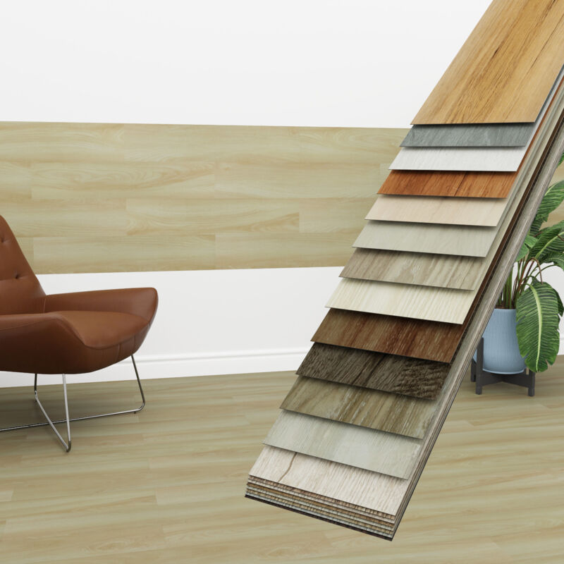 HEXIM Vinyldielen 0,97m² selbstklebend PVC Wandverkleidung Bodenbelag Holzoptik 91x15cm Paneele: 7 Dielen / 0.97 m², 6302-1 Ivory Oak