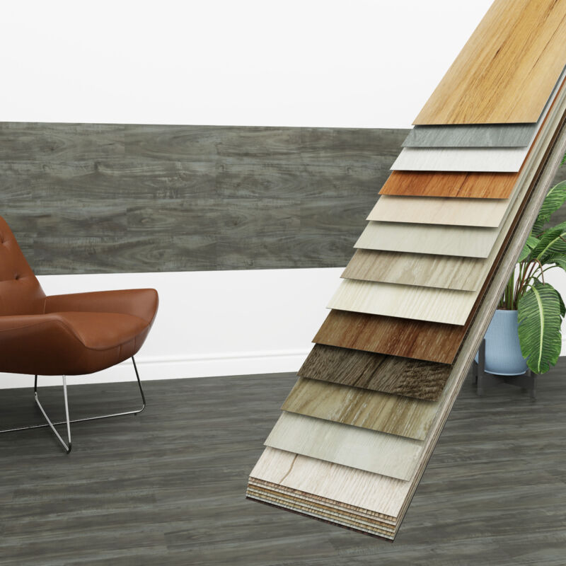 Hexim - Vinyldielen 0,97m² selbstklebend pvc Wandverkleidung Bodenbelag Holzoptik 91x15cm Paneele: 7 Dielen / 0.97 m², 5401-2 Aged Ash