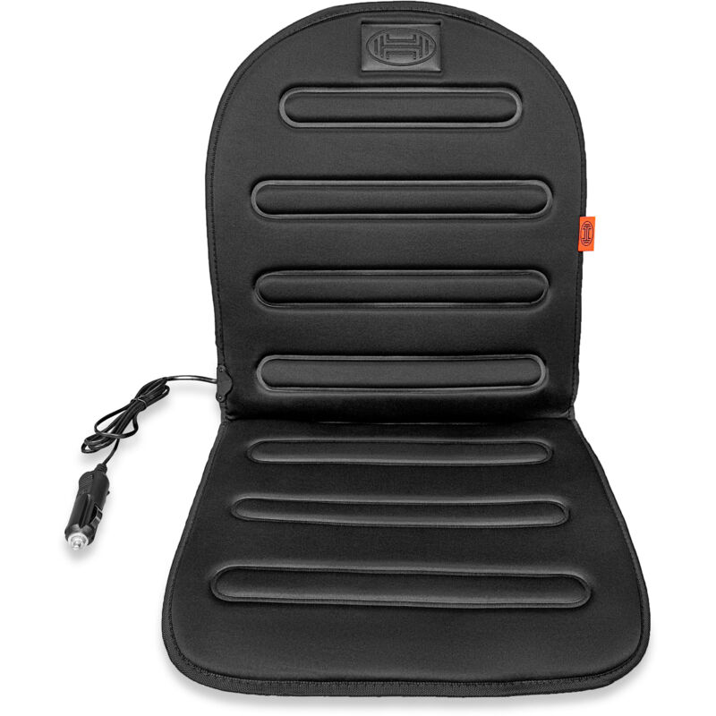 HEYNER® Auto-Sitzauflage schwarz 12 V für Zigarettenanzünder für Vordersitz mit voller Rückenlehne Universell Beheizbare Sitzauflage Heizung