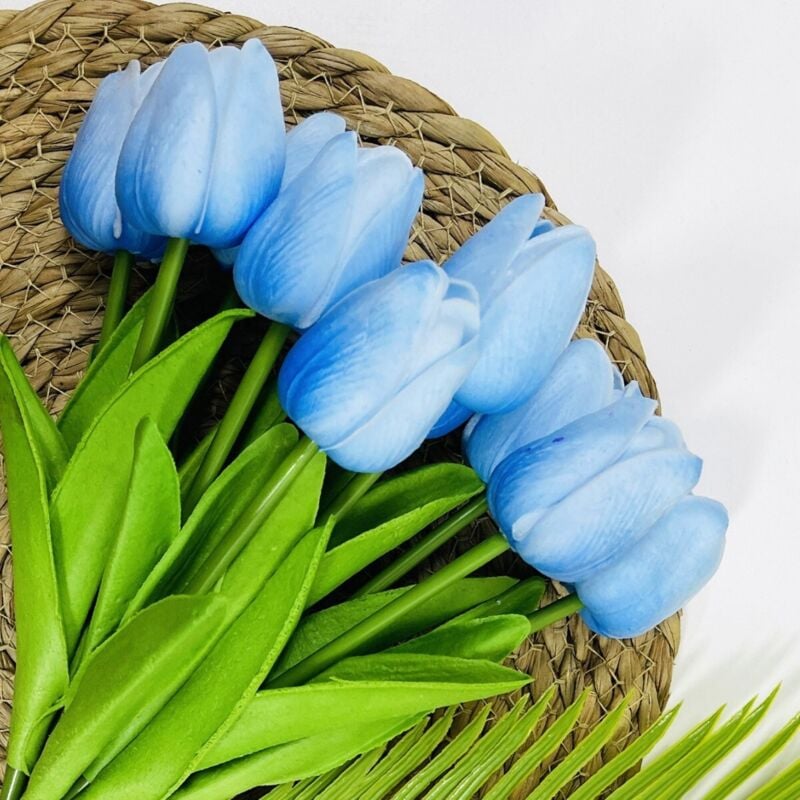 Himmelblau 10 Wohnzimmerdekoration Blumenarrangement Tulpen Kunstblumen Nordischer Stil Hochzeit Heimdekoration Accessoires