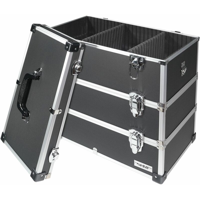 14661-02 Alu Werkzeugkoffer 3 Etagen leer, verstellbare Facheinteilung, 44 x 45 x 24 cm - HMF
