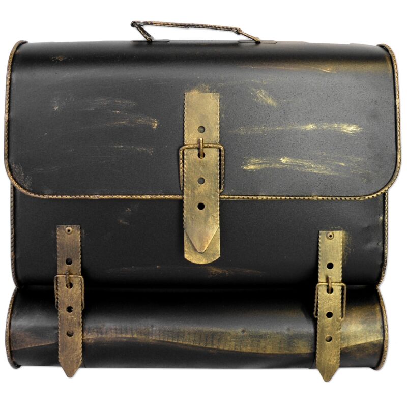 HMF Briefkasten Antik SCHULRANZEN 122, 36 x 41 x 8,5 cm Gold