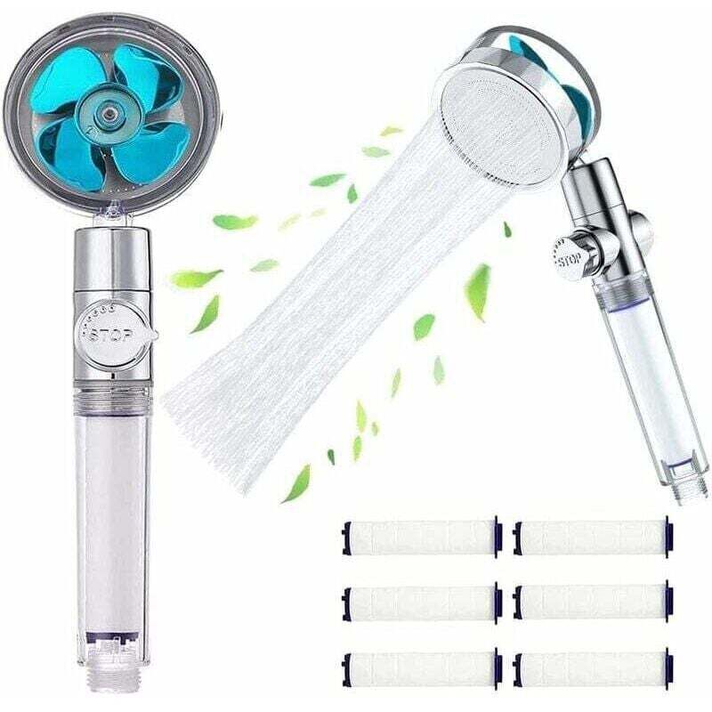 Hochdruck-Duschkopf – Antikalkung mit 4 PP-Baumwollfilterelementen – Badfiltersystem – Hygienisch – Für Familien und Hausbesitzer