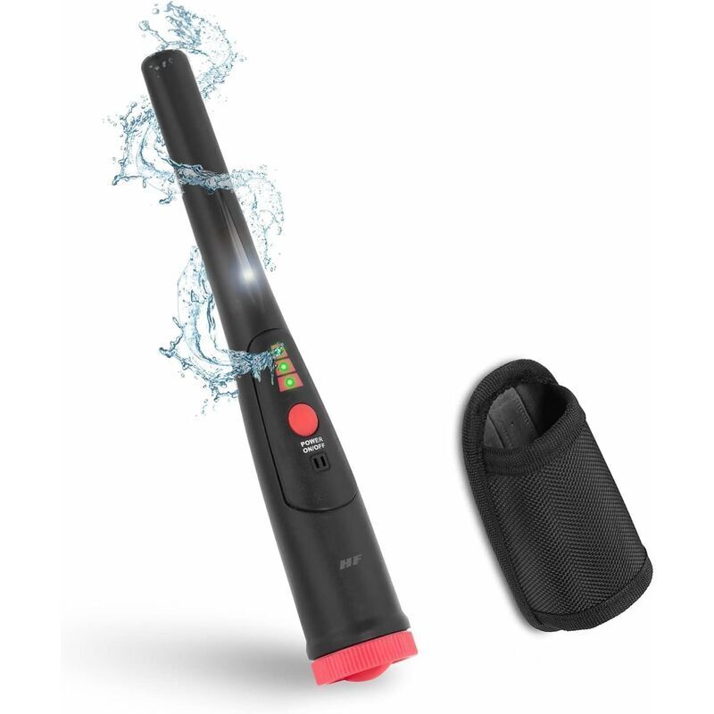 Hochempfindlicher Metalldetektor (ohne Batterien), Alternative zum teuren Pinpointer, Mit Kontrollleuchte und LED-Beleuchtung, 360°-Scan,