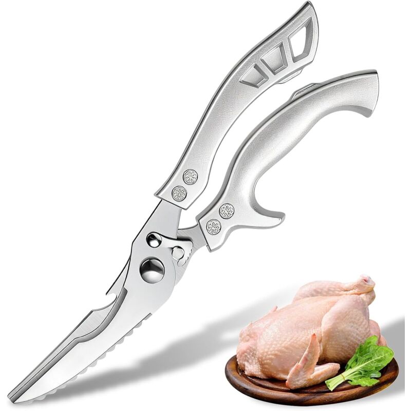 Hochleistungs-Küchenschere, professionelle Küchenschere aus Edelstahl, Mehrzweckschere für Geflügel, Hähnchen, Fisch, Fleisch, Gemüse, Kräuter,