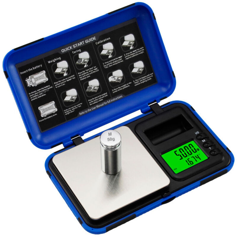 Jalleria - Hochpräzise Milligrammwaage, 50 g/0,001 g digitale Mini-Grammwaage im Taschenformat, Mg-Waage zum Wiegen von Pulvern, Schmuck,