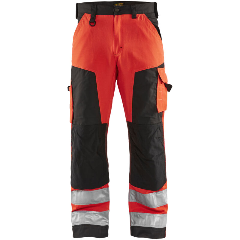 Hochsichtbarer Arbeitshosen 1566 - Neonrot/Schwarz 3XL - FR(56) - SE(C62) - Normen