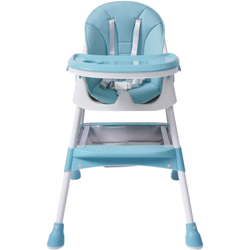 Hochstuhl Baby, Kinderhochstuhl mit Tablett für essen, Baby essen Stuhl, Hochstuhl Klappbar mit Unterer Aufbewahrungskorb,Halbliegende Position (Grün)