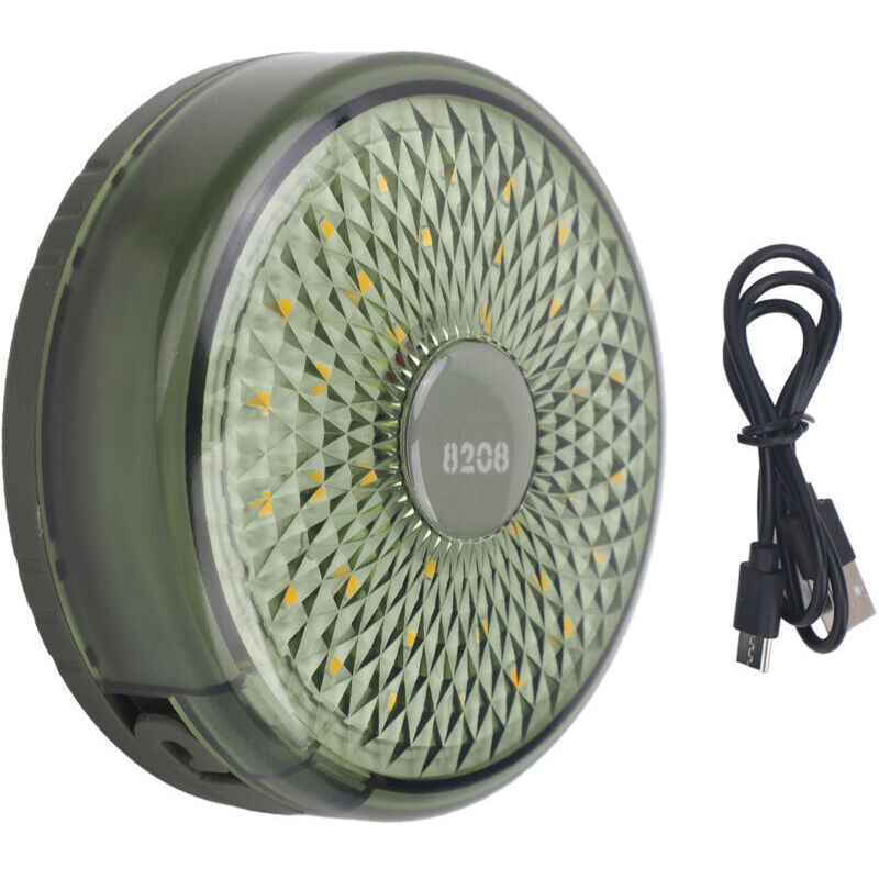 Lichterkette für den Outdoor-Campingbereich, wiederaufladbar, USB-Ladefunktion, IPX4 wasserbeständig für Zelte, grün.