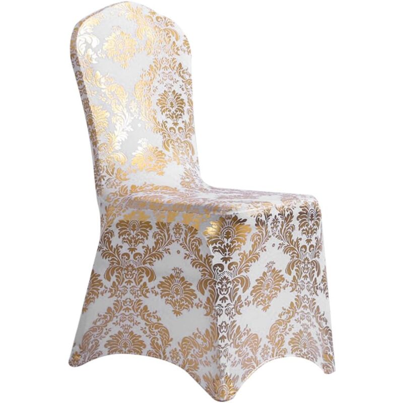 Hochzeitsstuhlbezug Universal Stretch Slipover Stuhl für Esszimmer, Hotel 45 45 90 cm . Silber, Gold (Gold)