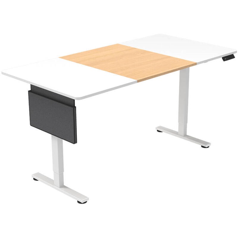 Home Deluxe - Höhenverstellbarer Schreibtisch elmo mit PC-Halterung – Weiß, 160x80 cm Höhenverstellbarer Schreibtisch, Ergonomischer Schreibtisch,