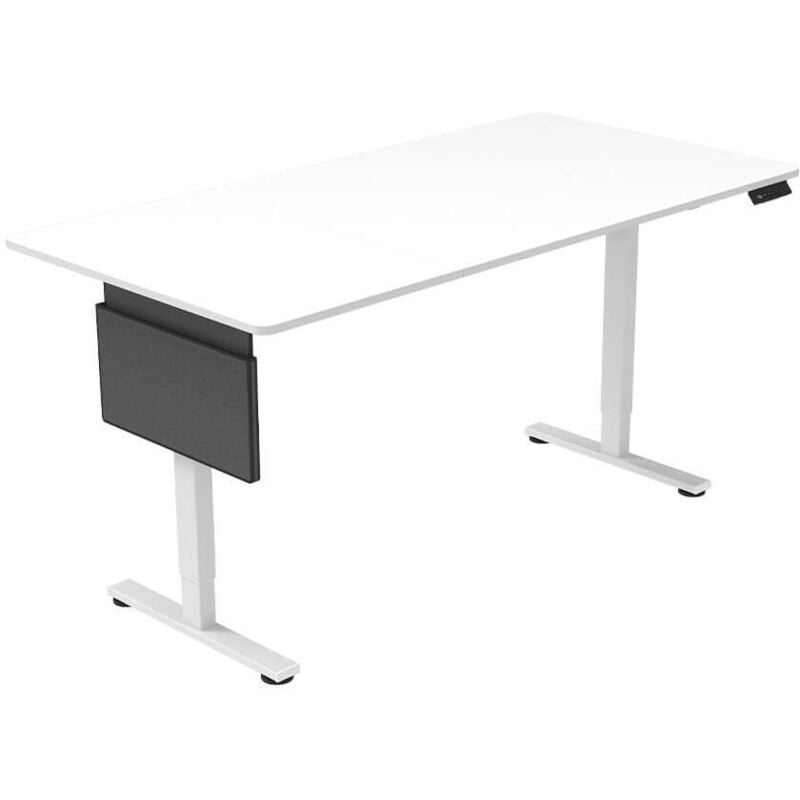 Home Deluxe - Höhenverstellbarer Schreibtisch elmo – Weiß, 120x60 cm Höhenverstellbarer Schreibtisch, Ergonomischer Schreibtisch, Elektrischer