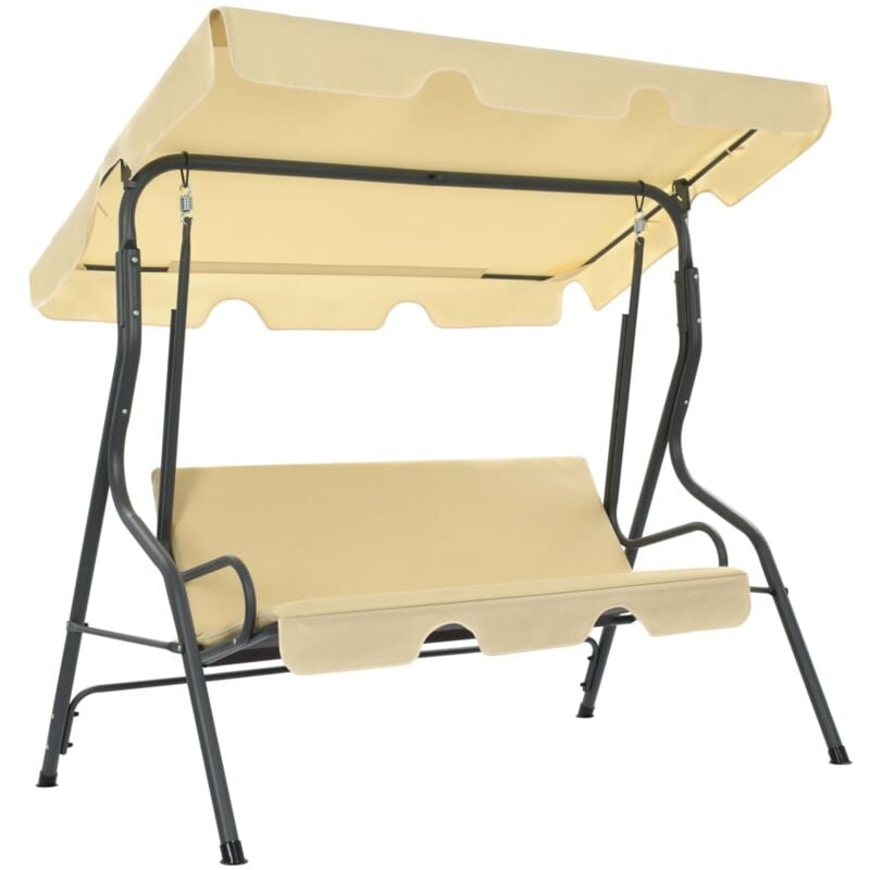 Hollywoodschaukel Cremeweiß 170×110×153 cm - Vidaxl