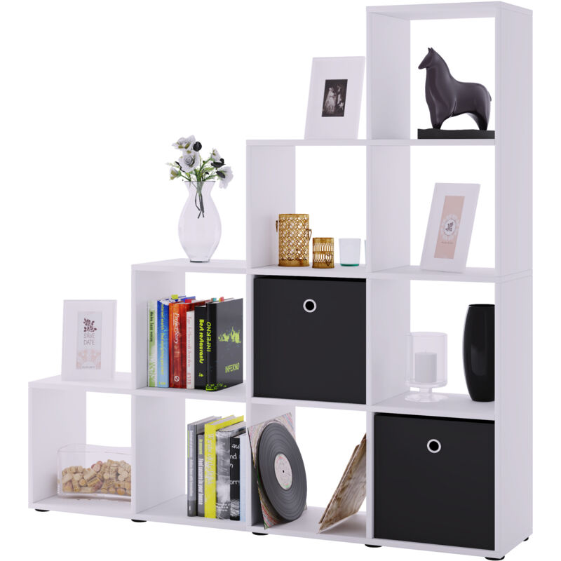 VCM - Holz Treppenregal Regal 10 Fächer Napoli