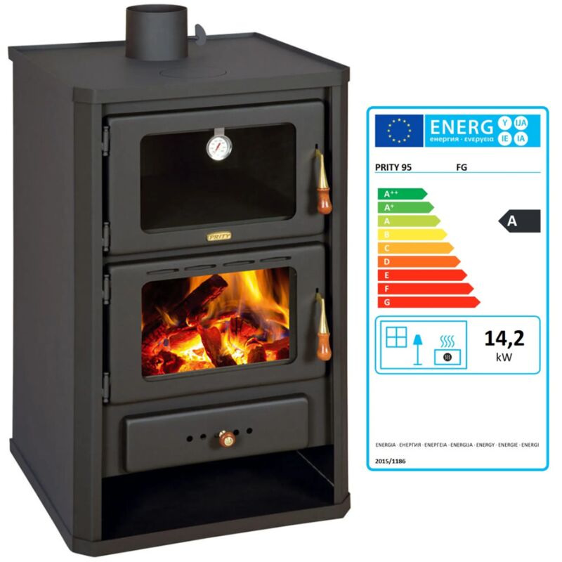 Prity - eek a - Holzbeheizter Ofen Ofen Kochen Kamin Kamin Holzofen Festbrennstoff 14.2 kw fg