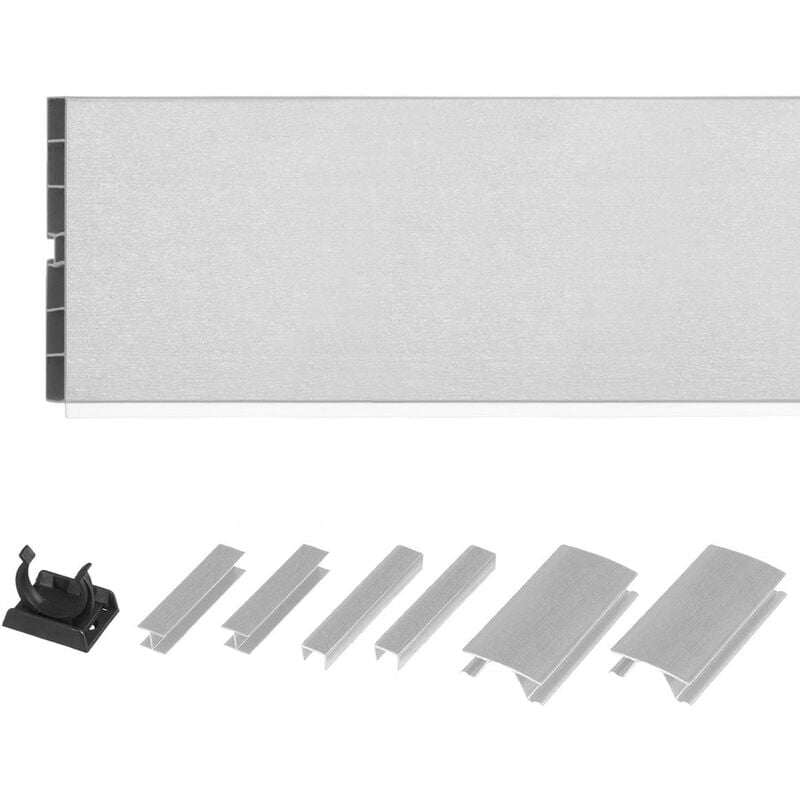 150cm Sockelblende Sockelleiste für Einbauküche 150mm Höhe aluminium Gebürstet - HBK15 - Holzbrink
