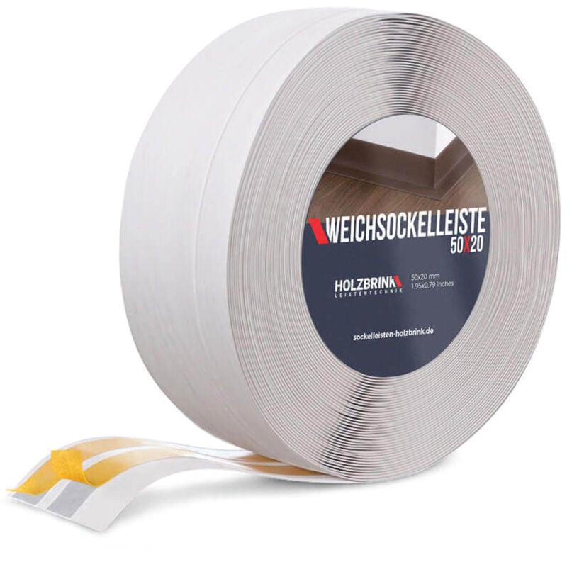 Holzbrink - Weichsockelleiste selbstklebend pvc 50x20mm, 5 m Winkelleiste für Küchenarbeitsplatte, Bodenbelag Eckleiste selbstklebend Farbe: Birke