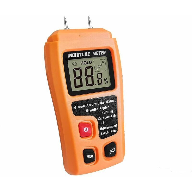 Holzfeuchtemessgerät – Holzfeuchtemessgerät – Für Brennholz, Brennholz, Brennholz – Gelb