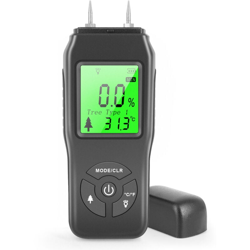 Brennholz-Feuchtigkeitstester mit LCD-Display, Holz-Baumaterialien-Feuchtigkeitsdetektor, Holz, Holz, Wand, Holzboden - Ahlsen