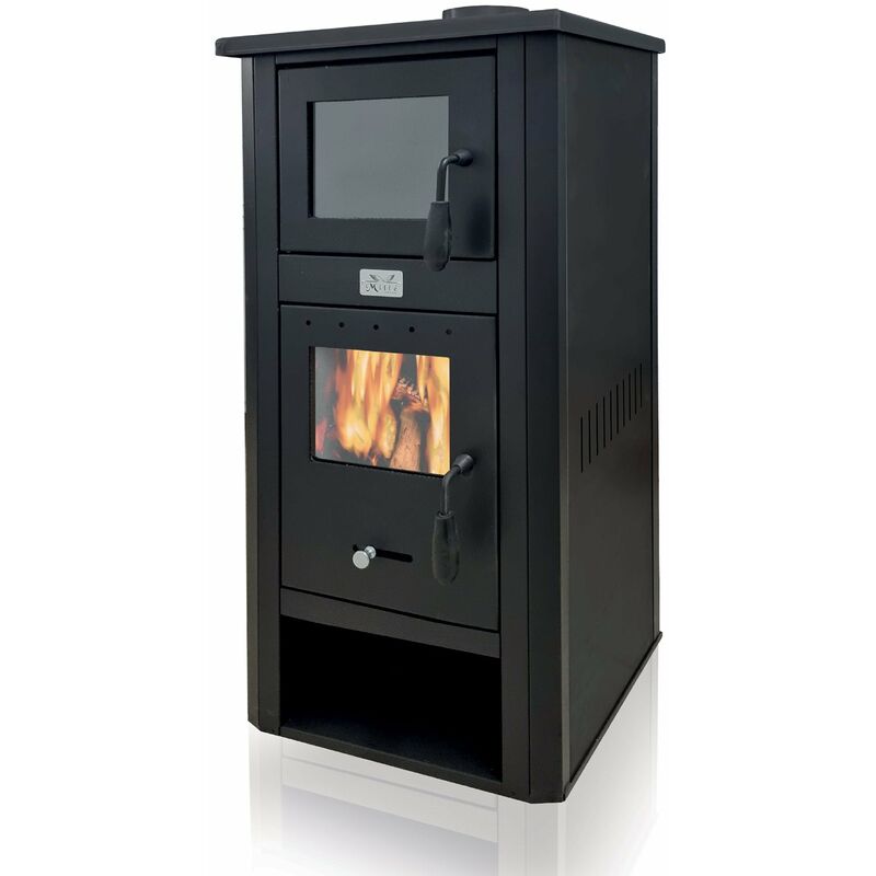 Artigianferro - Holzofen 'Dafne' 13 kw mit Ofen h 117 cm in lackiertem Stahl 'Made in Italy' Kamin