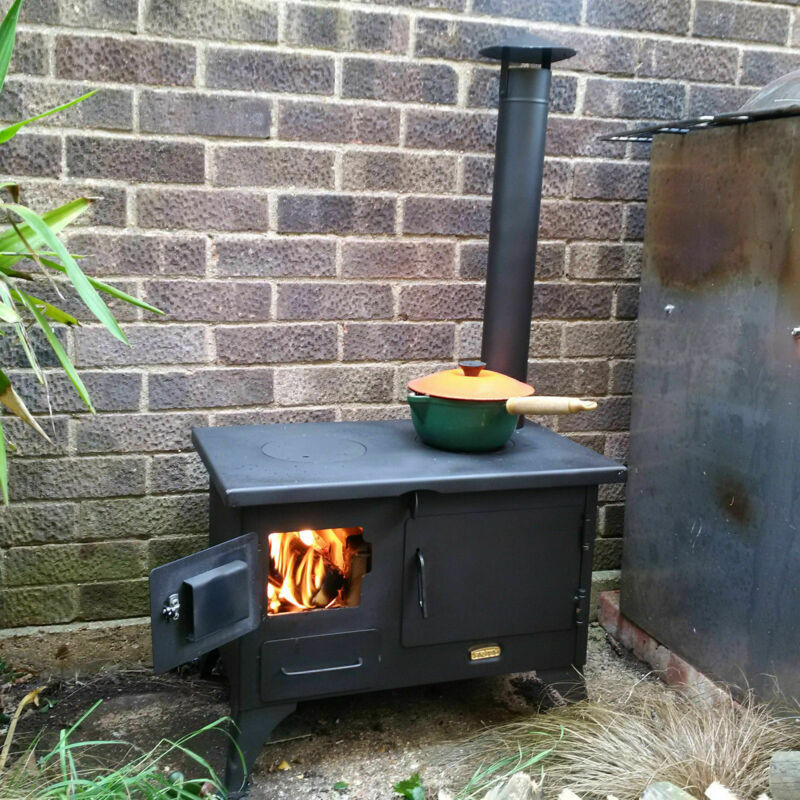 Prity - Holzofen gs mit integriertem Backfach – Kompakt und tragbar – Ideal für Camping und Außenküchen – Energieklasse a