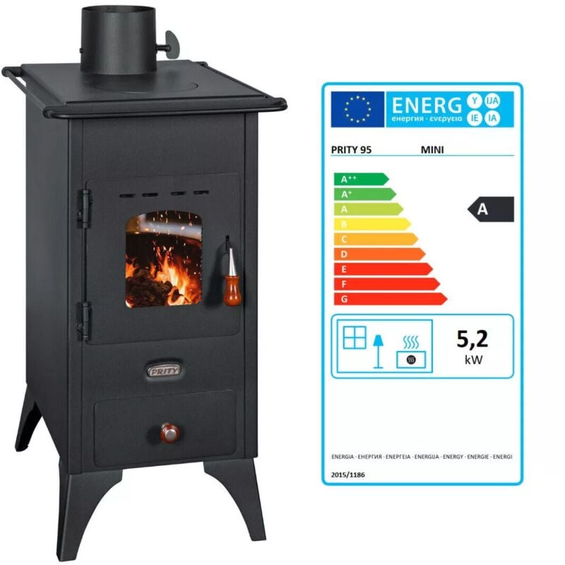 Prity - Kaminofen Ofen Herd Stahl Top Kraftstoff Mini sp BImSchVII 5.2 kw