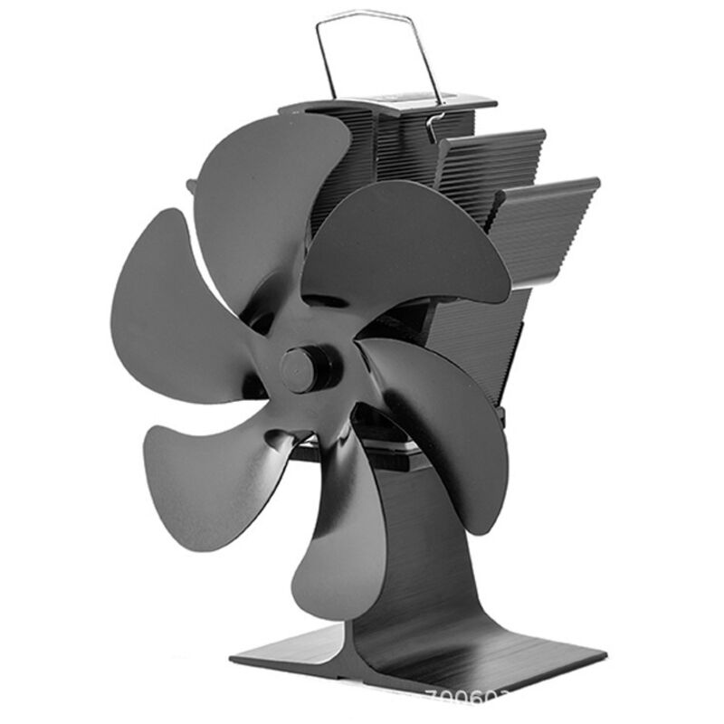 Holzofenventilator, 6 Flügel Kaminventilator, Leiser Ventilator mit Überhitzungsschutz für Holzofen, Gaskamin, Pelletofen