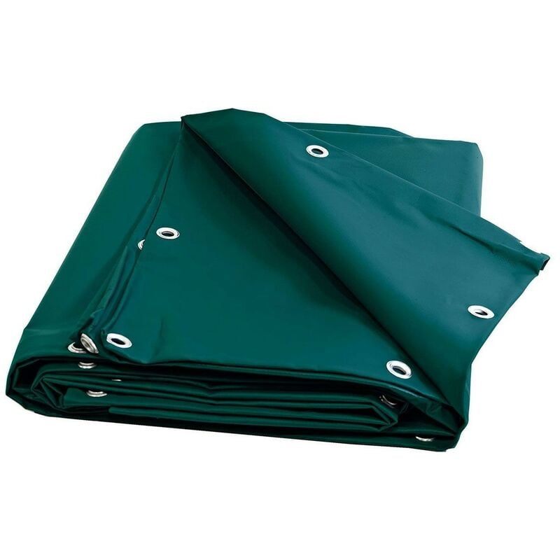 Holzplane 2x3m Grün - 10 Jahre Garantie TECPLAST - XP640BO - Wasserdichte Abdeckplane für Brennholz - Made in France