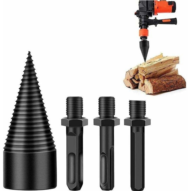 45 mm Holzspalter, Holzspalter, sicherer Bohrholzspalter, Holzspalter, Holzspalter zum Spalten von Holz, Holzbohrer für Brennholzmaschine (Sechskant