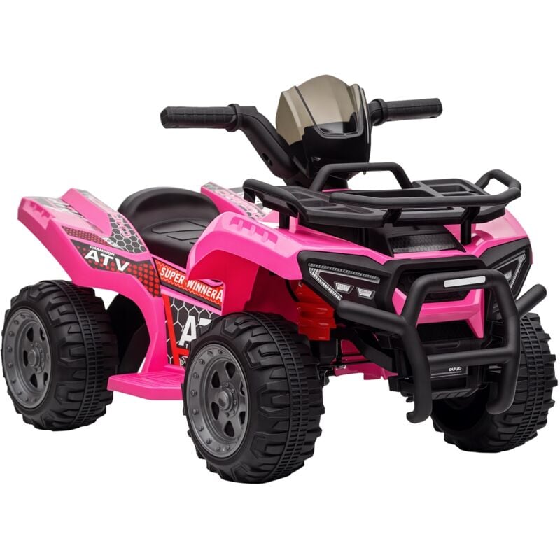 Homcom - Kinder Quad Elektro 6V Kinderquad mit Vorwärtsfunktion, Musik, Elektro-Quad für Kinder 1,5-3 Jahre Rosa