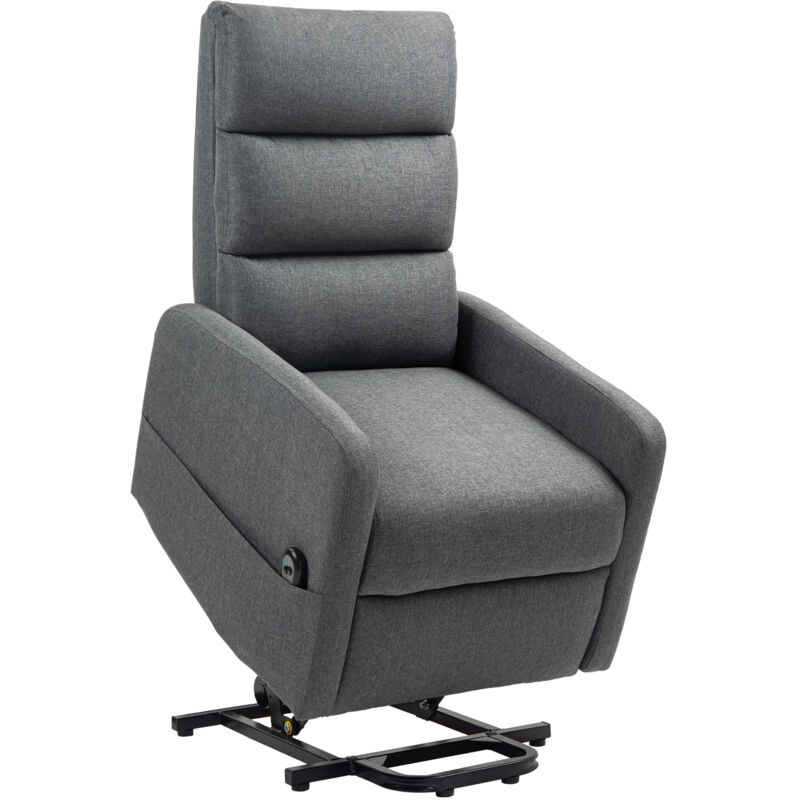 Homcom - Fernsehsessel mit Aufstehhilfe Elektrisch Relaxsessel mit Liegefunktion, Taschenfederkern, Fußteil, TV-Sessel mit Seitentasche,