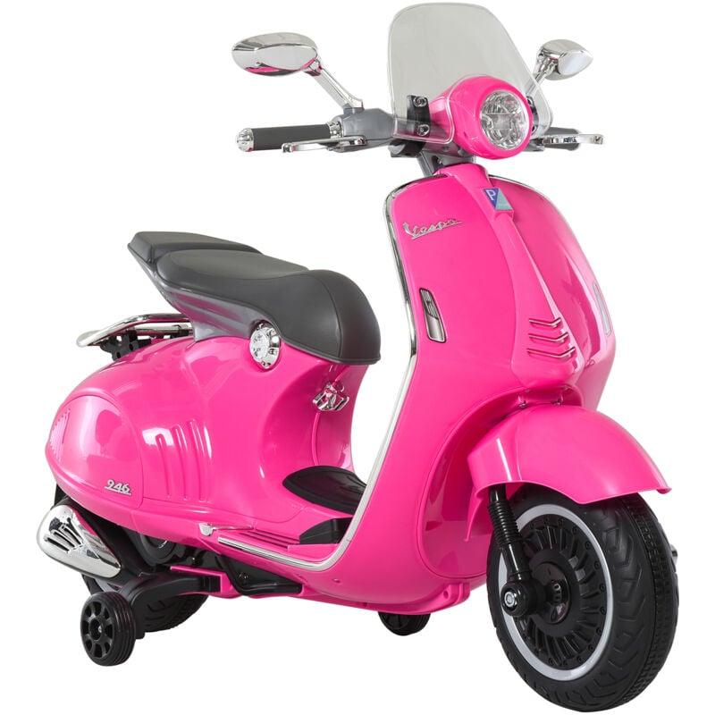 HOMCOM Elektro Kindermotorrad Elektromotorrad mit MP3, Musik, Scheinwerfer, Vor- und Rückwärtsgang, Kinder Elektro Motorrad für 3-6 Jahre Kinder, Rosa