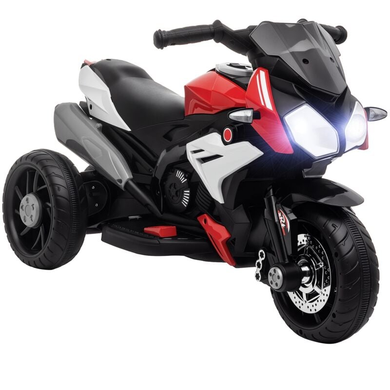 Homcom - Elektro Kindermotorrad Elektromotorrad mit Musik, Scheinwerfer, Kinder Elektro Motorrad für Kinder von 3-5 Jahren Schwarz+Rot
