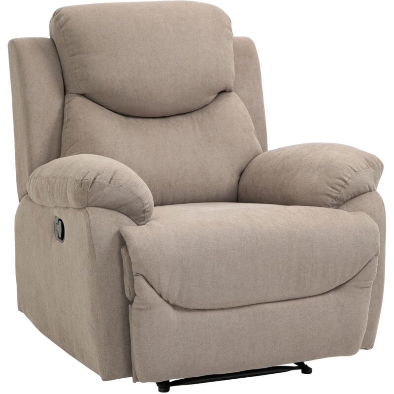 Homcom - Relaxsessel Einzelsofa Liege 150° neigbarer Fernsehsessel Liegesessel TV-Sessel mit Schlaffunktion für Wohnzimmer Leinen Beige 93 x 88 x 102