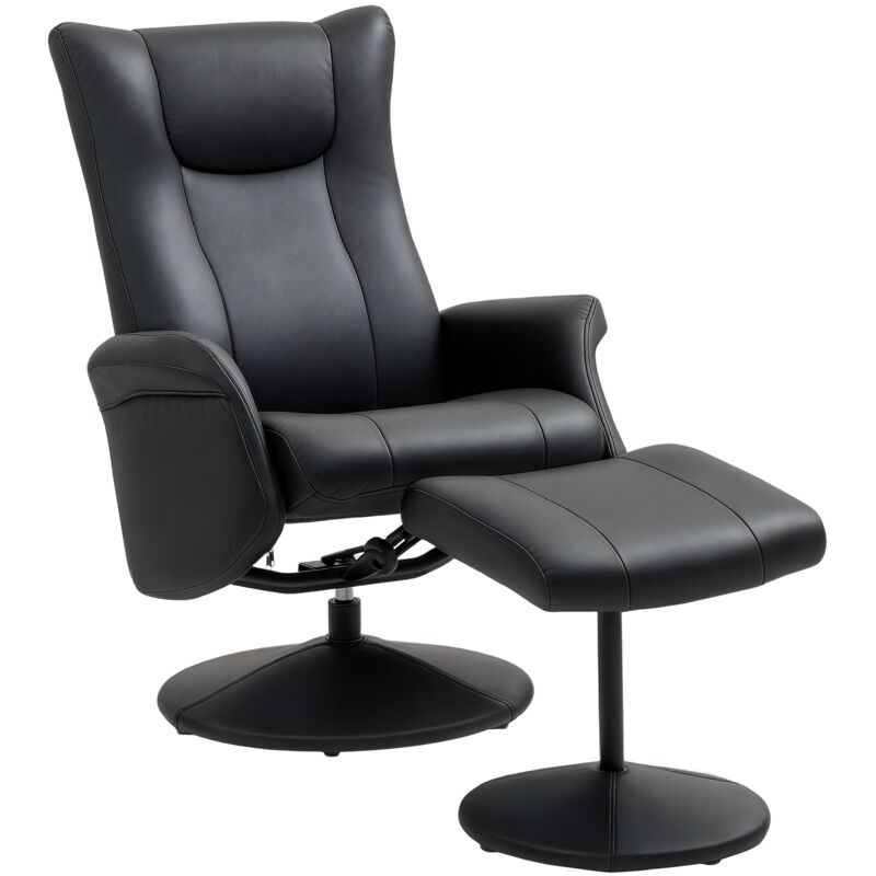 Homcom - Relaxsessel mit Hocker 360°Drehbarer Fernsehsessel mit Liegefunktion Ruhesessel mit Verstellbar Rückenlehne TV-Sessel bis 150 kg belastbar