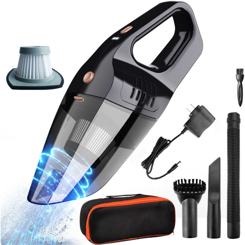 ZVD - Home Car Vacuum Cleaner Cordless Car Pocket Car Wet & Dry Dual-use High Power Rechargeable Portable Black European Regulation