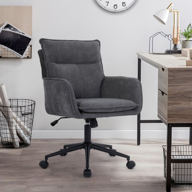 Home Deluxe - Bürostuhl aus Webstoff cora - Anthrazit Farbe Anthrazit Bürostuhl Stoff Home Office