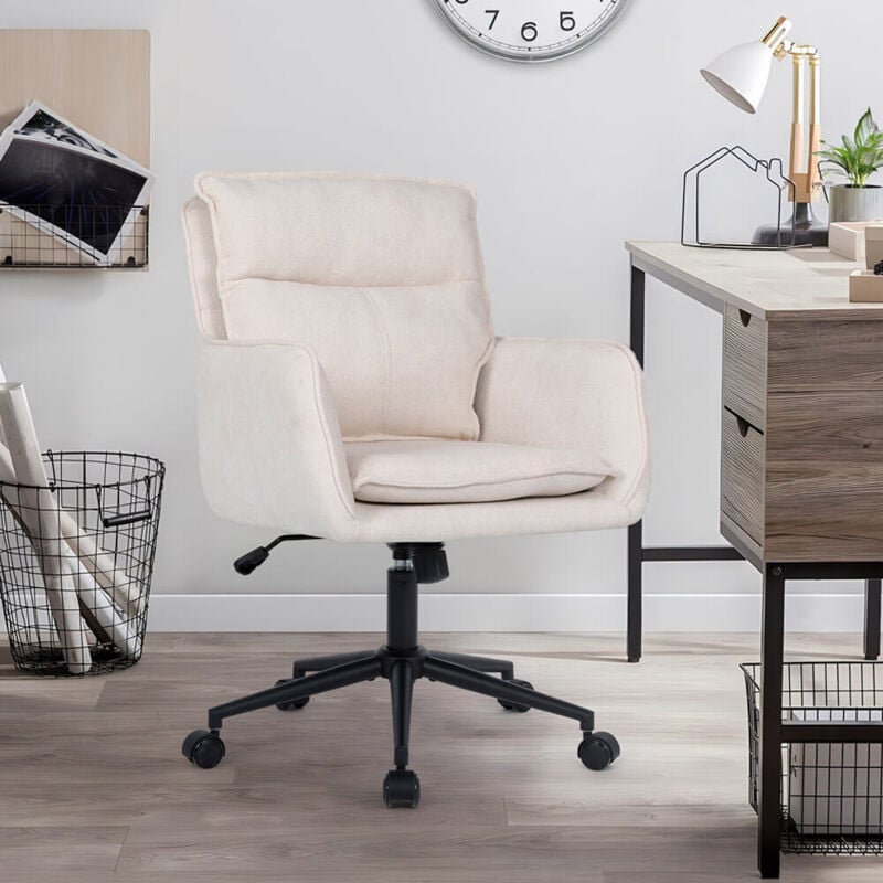 Home Deluxe - Bürostuhl aus Webstoff cora - Beige Farbe Beige Bürostuhl Stoff Home Office