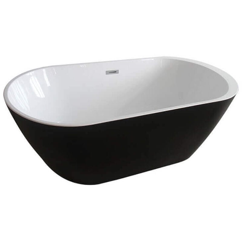 Home Deluxe - Freistehende Badewanne codo - 170 x 80 cm Schwarz Badewanne Acrylwanne Wannen Duschen
