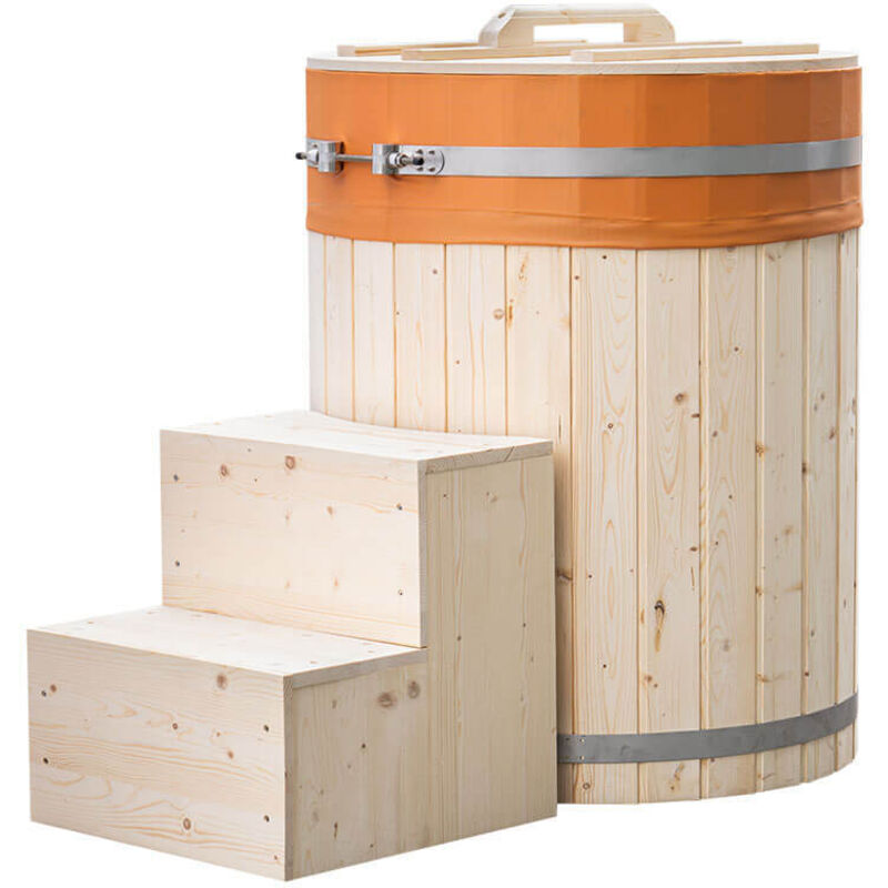 Cold Tub / Badefass aus Holz arum Whirlpool Outdoor Saunaofen Holz - Home Deluxe