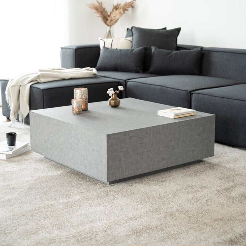Couchtisch Marmor amiri xl Farbe: Grau, Größe: 95 x 35 x 95 cm Couchtisch Sofatisch Tisch Couchtisch-Marmor - Home Deluxe
