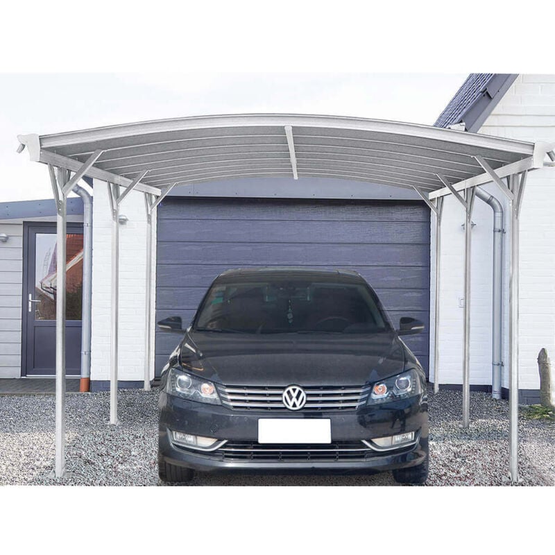 HOME DELUXE - Design Carport - FALO, Weiß - Maße: 505 x 300 x 226 / 240 cm - inkl. Montagematerial I Autoüberdachung Garage Unterstand Garage