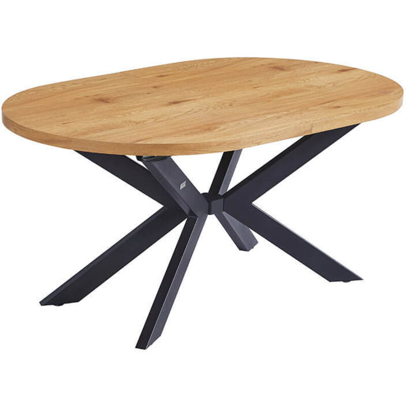 Esstisch Oval Ausziehbar aventi inkl. Sternfuß - 160-200 x 100 cm Farbe: Light Oak Tisch Esszimmertische Runder Esstisch - Home Deluxe