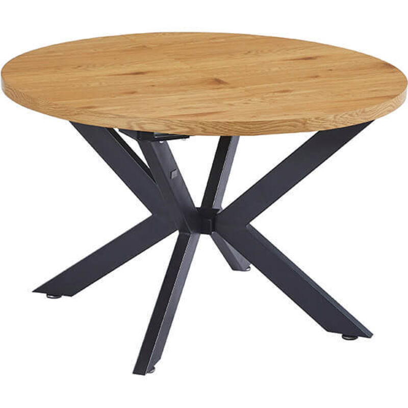 Esstisch Rund Ausziehbar aventura inkl. Sternfuß - 120-160 x 120 cm Farbe: Light Oak Tisch Esszimmertische Runder Esstisch - Home Deluxe