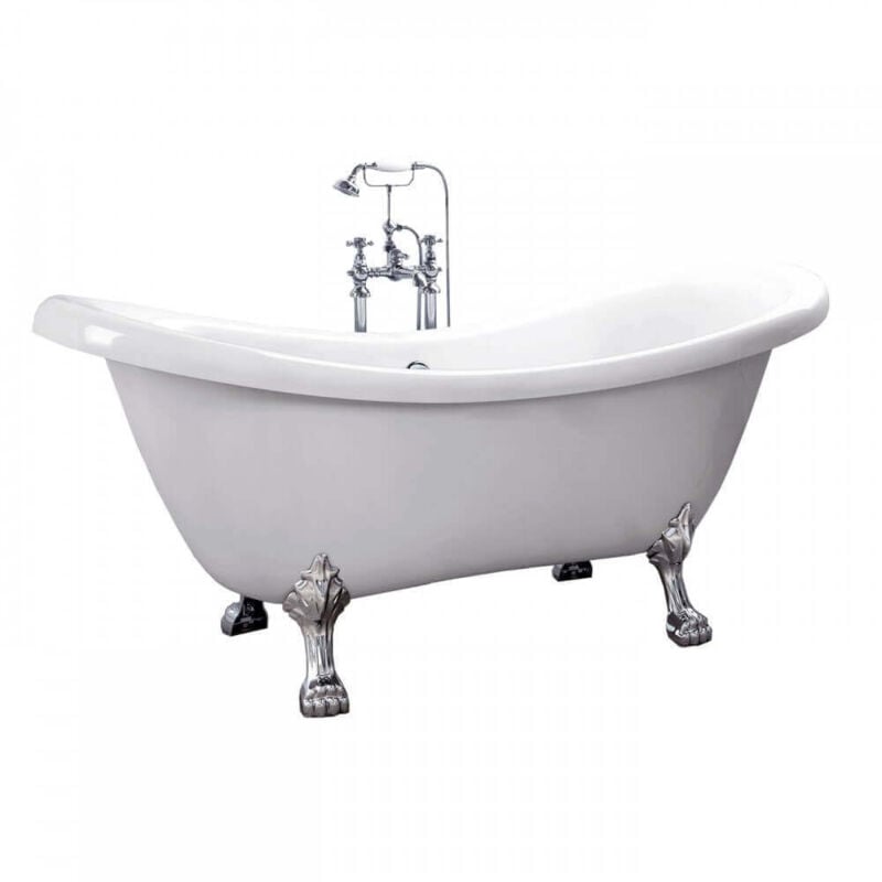 Home Deluxe - Freistehende Badewanne fama - 176 x 74 cm Badewanne Acrylwanne Wannen Duschen