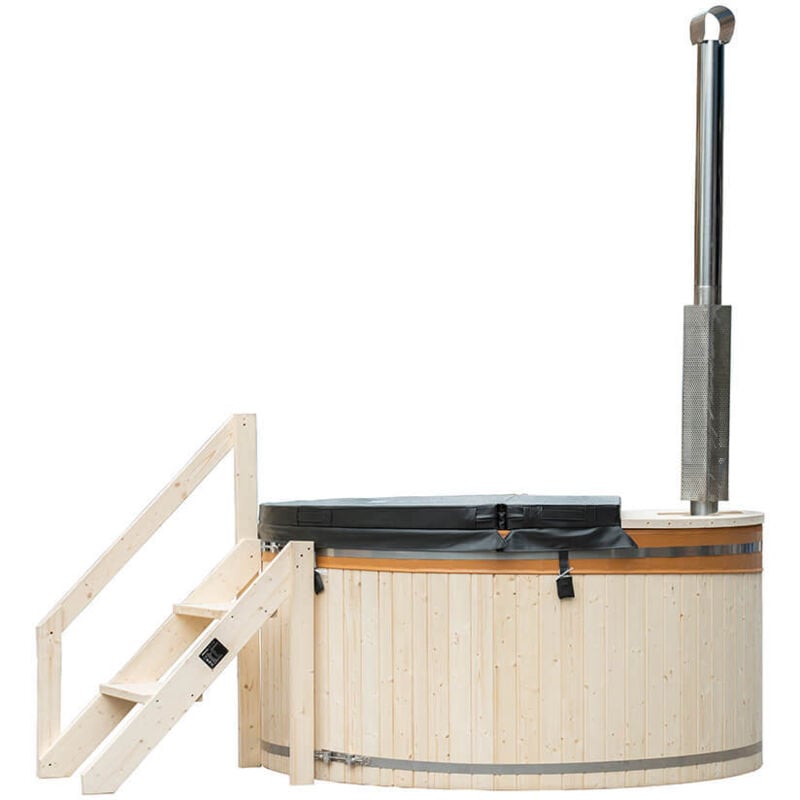 Hot Tub mit Ofen skandi Größe: l Whirlpool Outdoor Saunaofen Holz - Home Deluxe