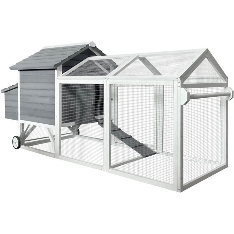 Hühnerstall aus Holz fera - 224 x 107 cm Hühnerstall, Hühnerstall groß, Hühnerstall wetterfest - Home Deluxe