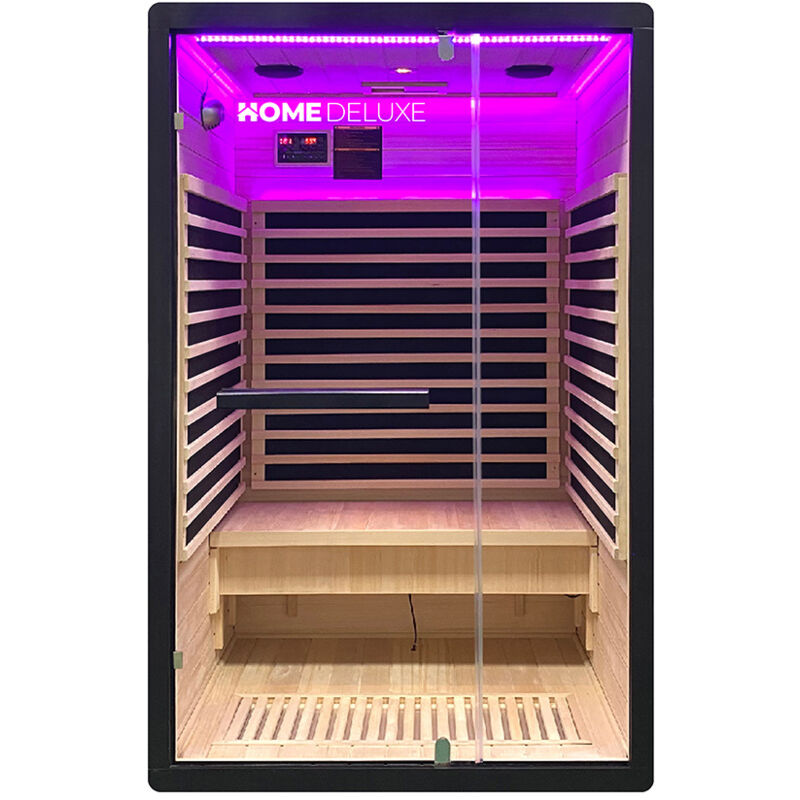 Home Deluxe - Infrarotkabine nero m - 195 x 120 cm für 2 Personen Infrarotkabine Wärmekabine Infrarotsauna Sauna