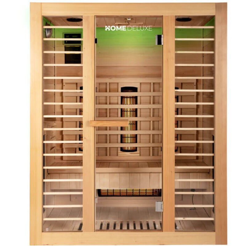Home Deluxe - Infrarotkabine redsun deluxe l - 153 x 110 cm für 3 Personen Infrarotkabine Wärmekabine Infrarotsauna Sauna
